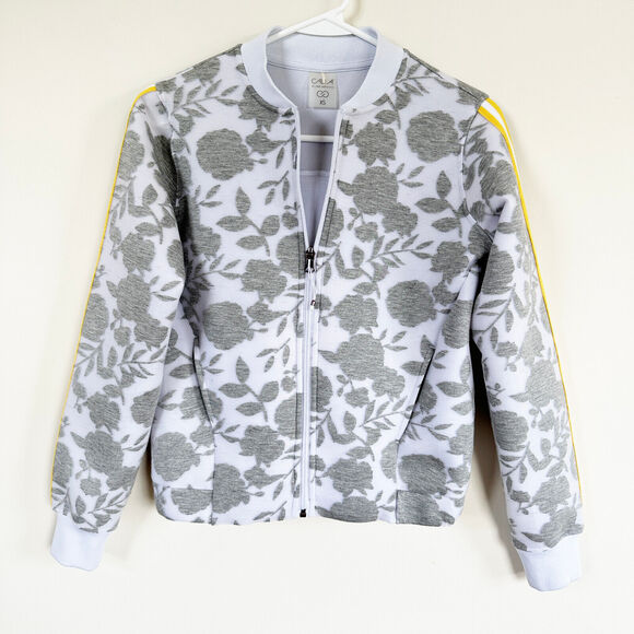 CALIA Jackets & Blazers - CALIA Womens Jacket XS Floral Burnout Spacer Bomber Full Zip Front Long Sleeve